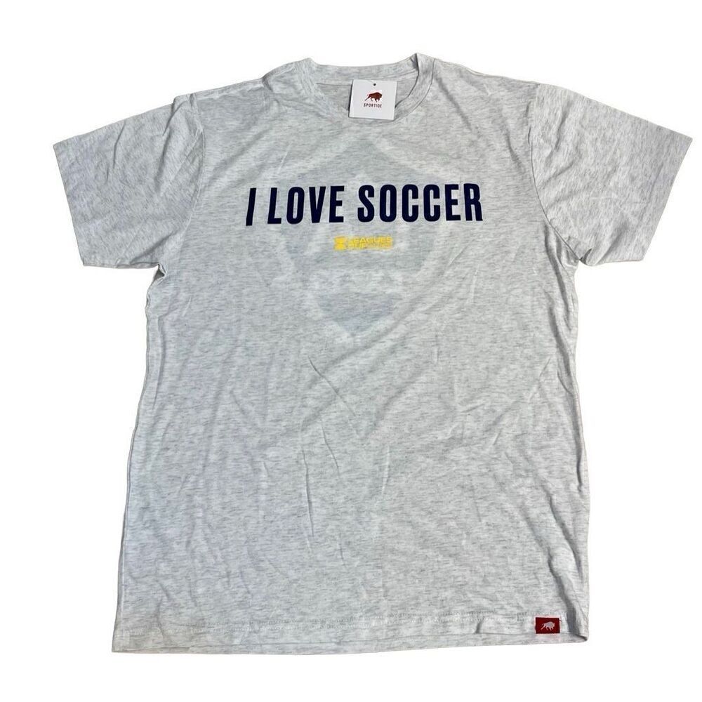 Sportiqe I Love Soccer LA Galaxy T Shirt Men’s Casual Athletic Sports Top L New